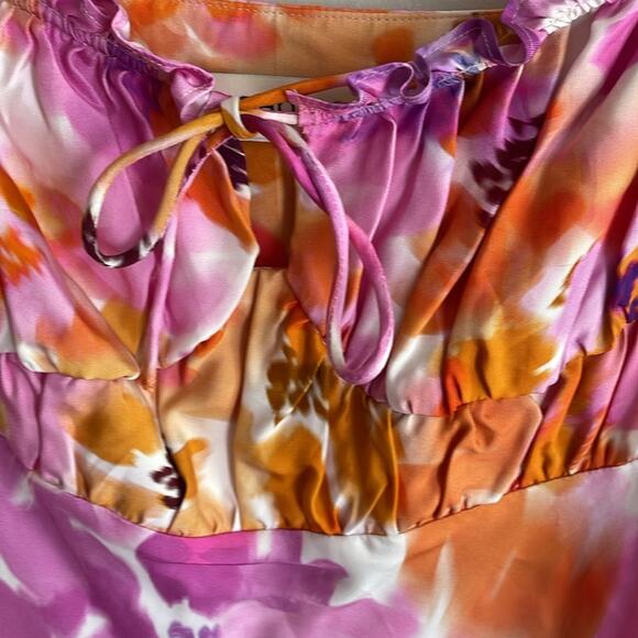 NICHOLAS Simie Gathered Floral-Print Satin-Twill Mini Dress Pink - Picture 5 of 16